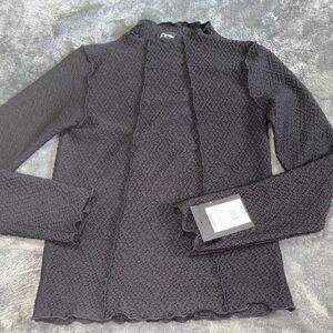 Nwt art class size large 10/12 black crinkle long sleeve shirt